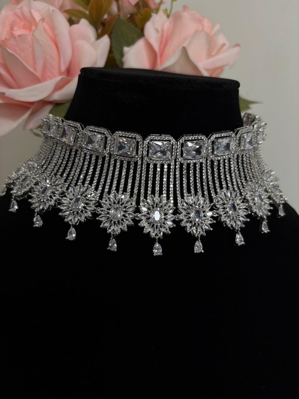 American Diamond Necklace Set- YJ110032