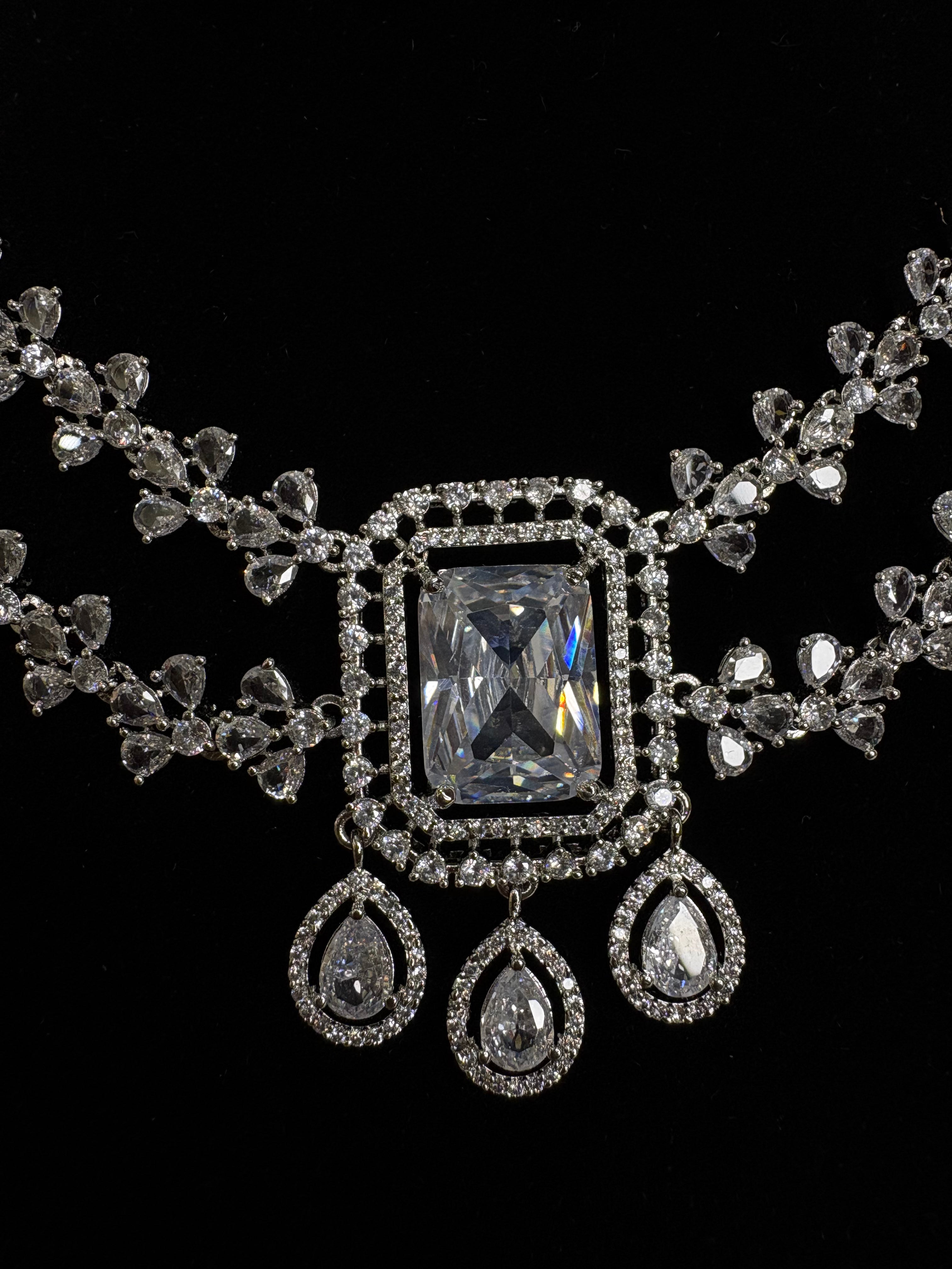 American Diamond Necklace Set- YJ110021