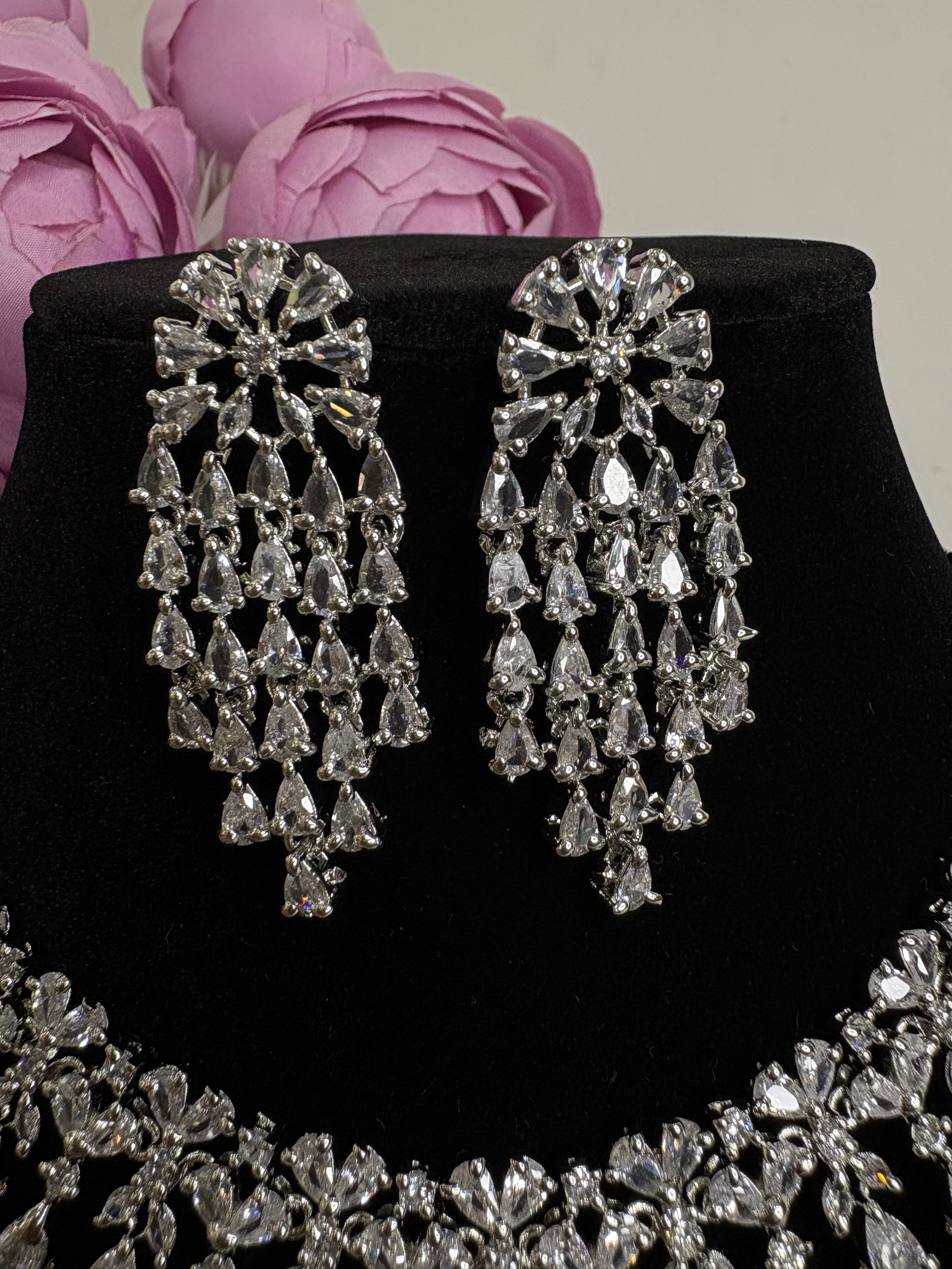 American Diamond Necklace Set- YJ110020