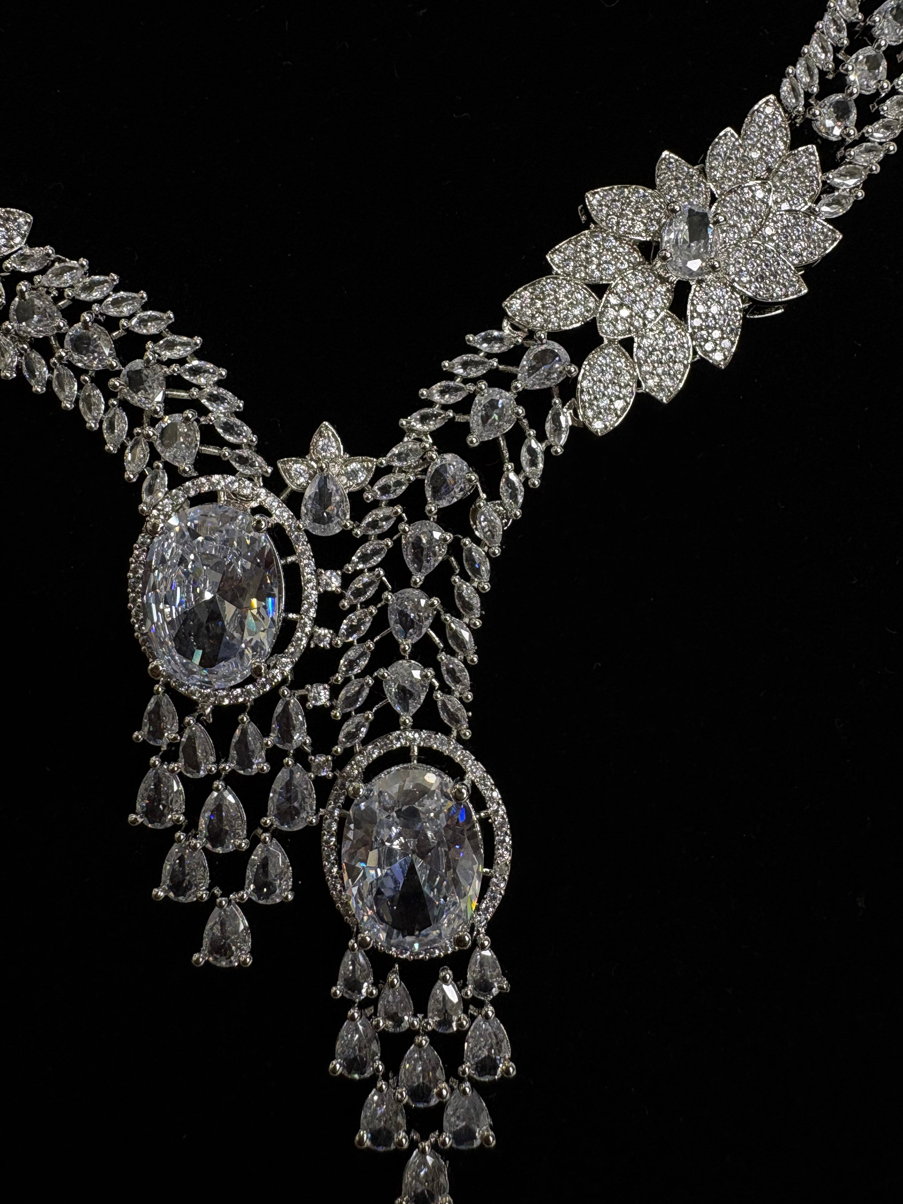 American Diamond Necklace Set- YJ110019