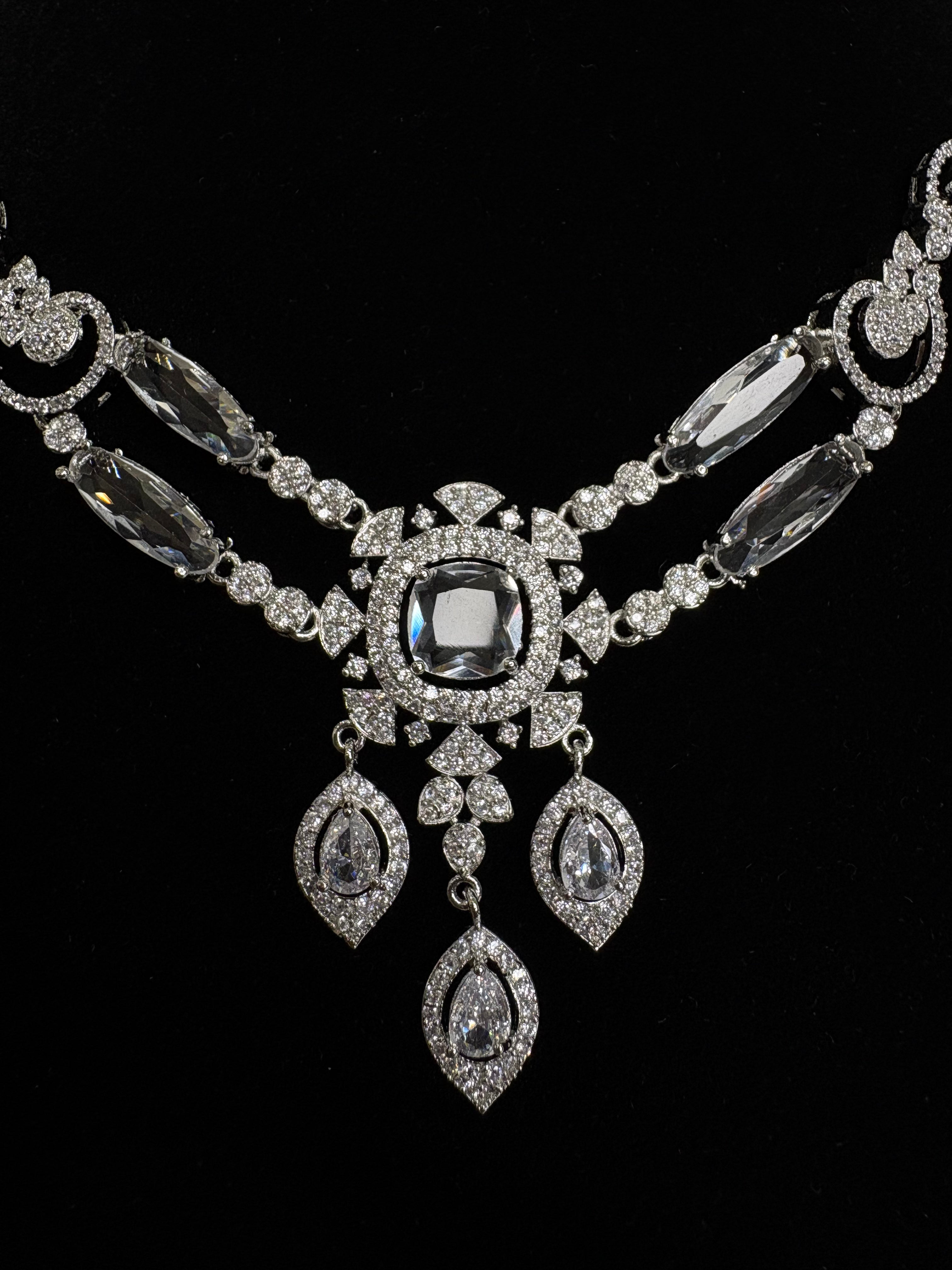 American Diamond Necklace Set- YJ110022