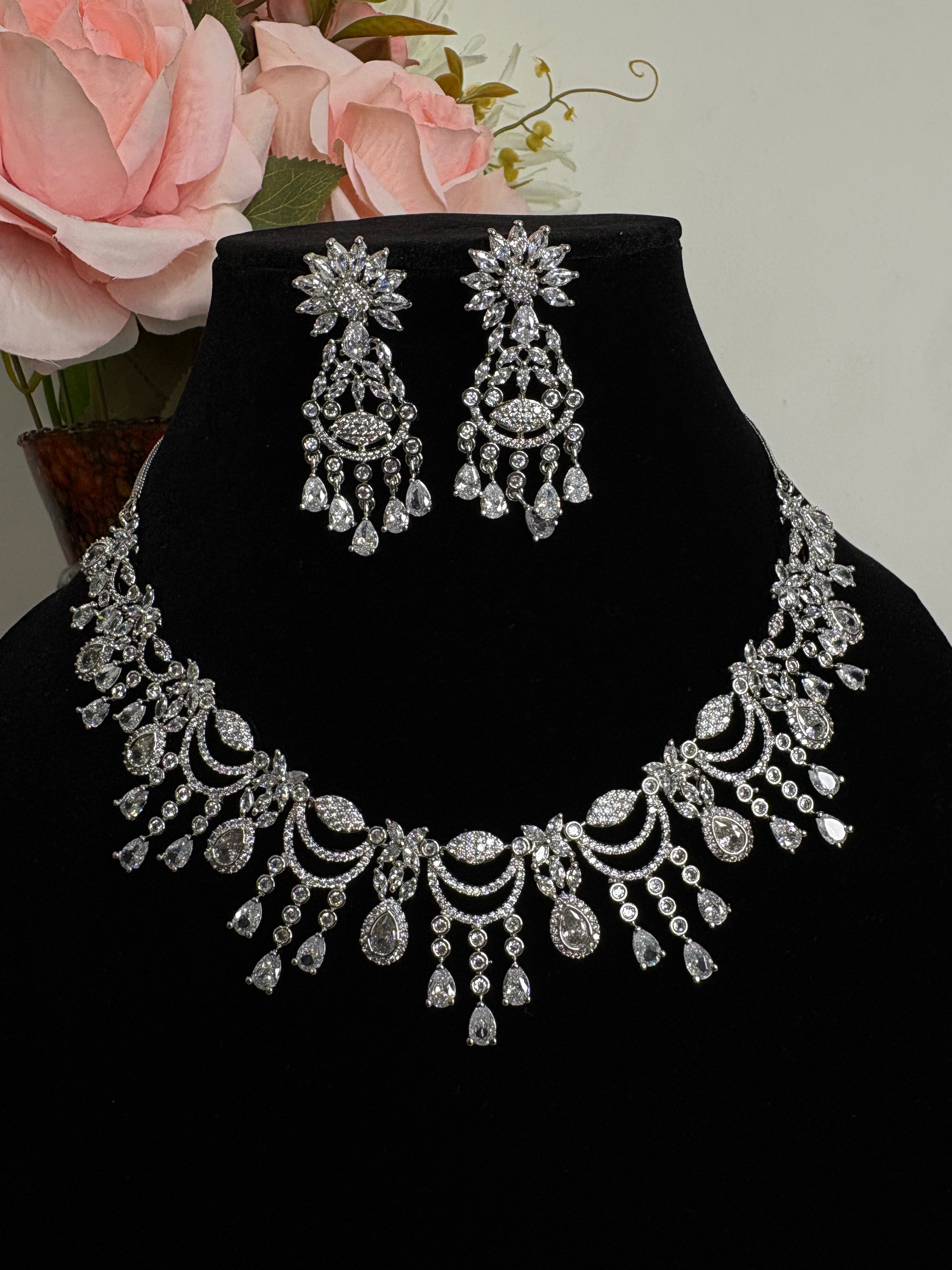 American Diamond Necklace Set- YJ110014