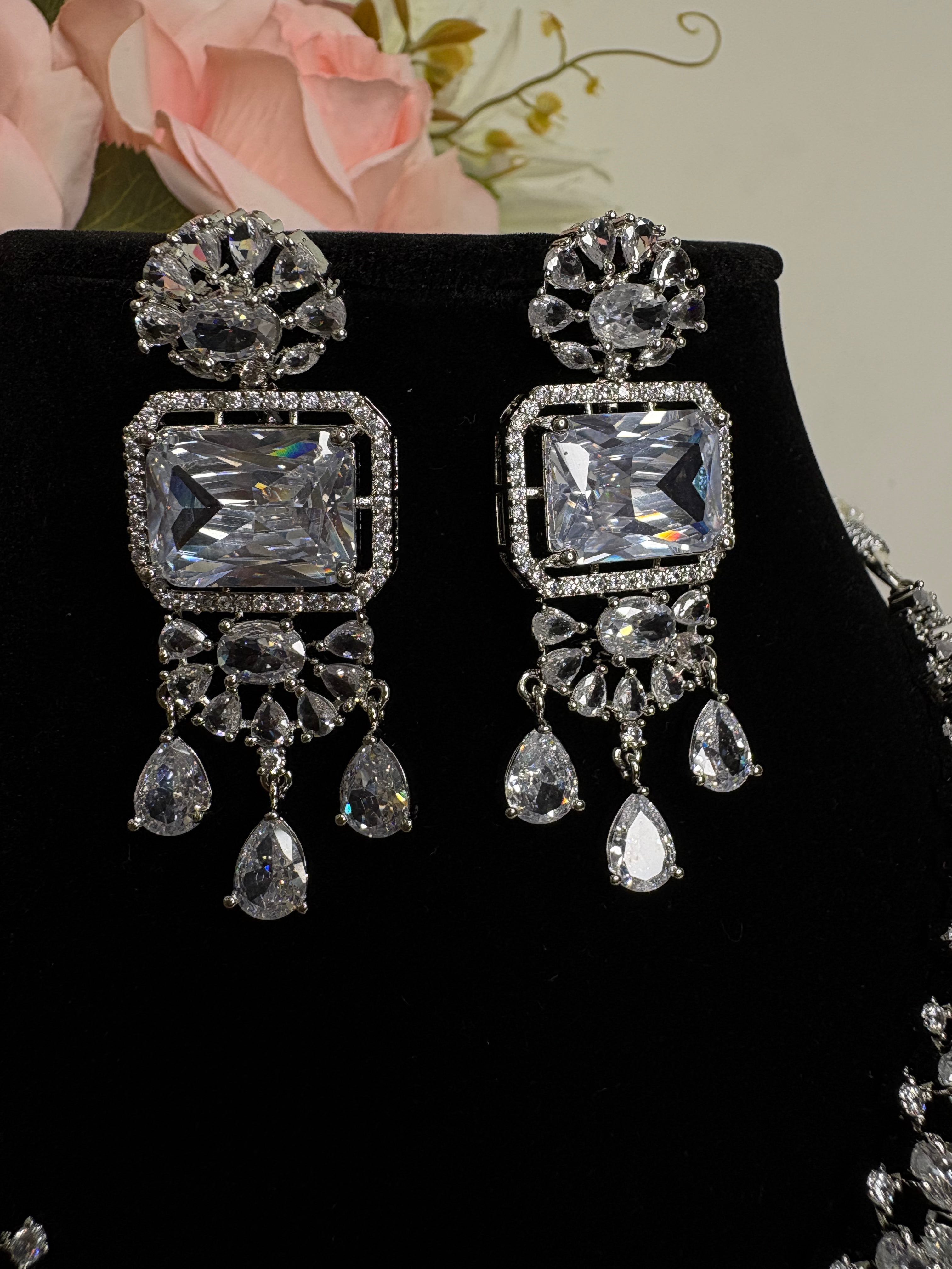 American Diamond Necklace Set- YJ110007