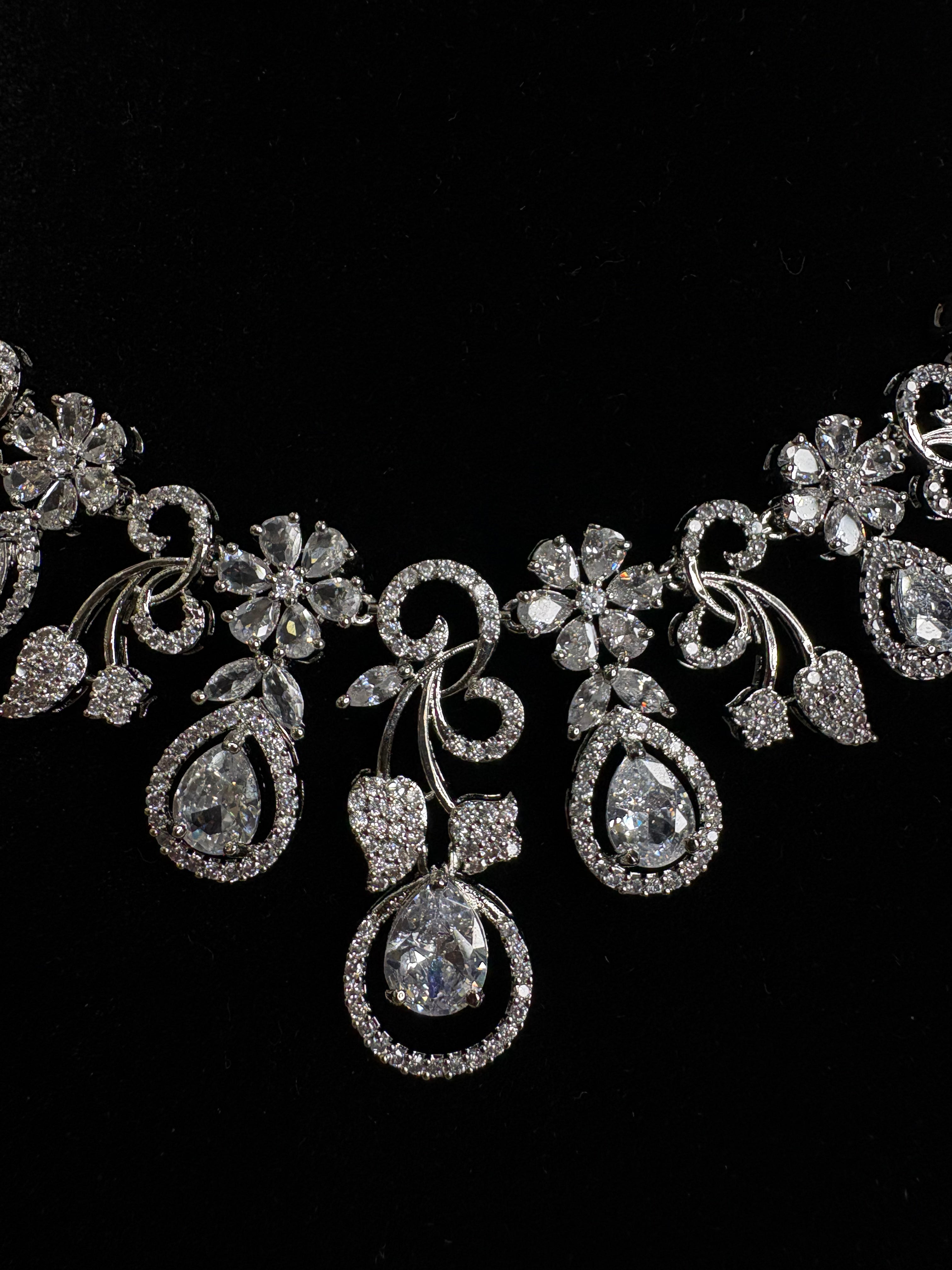 American Diamond Necklace Set- YJ110009