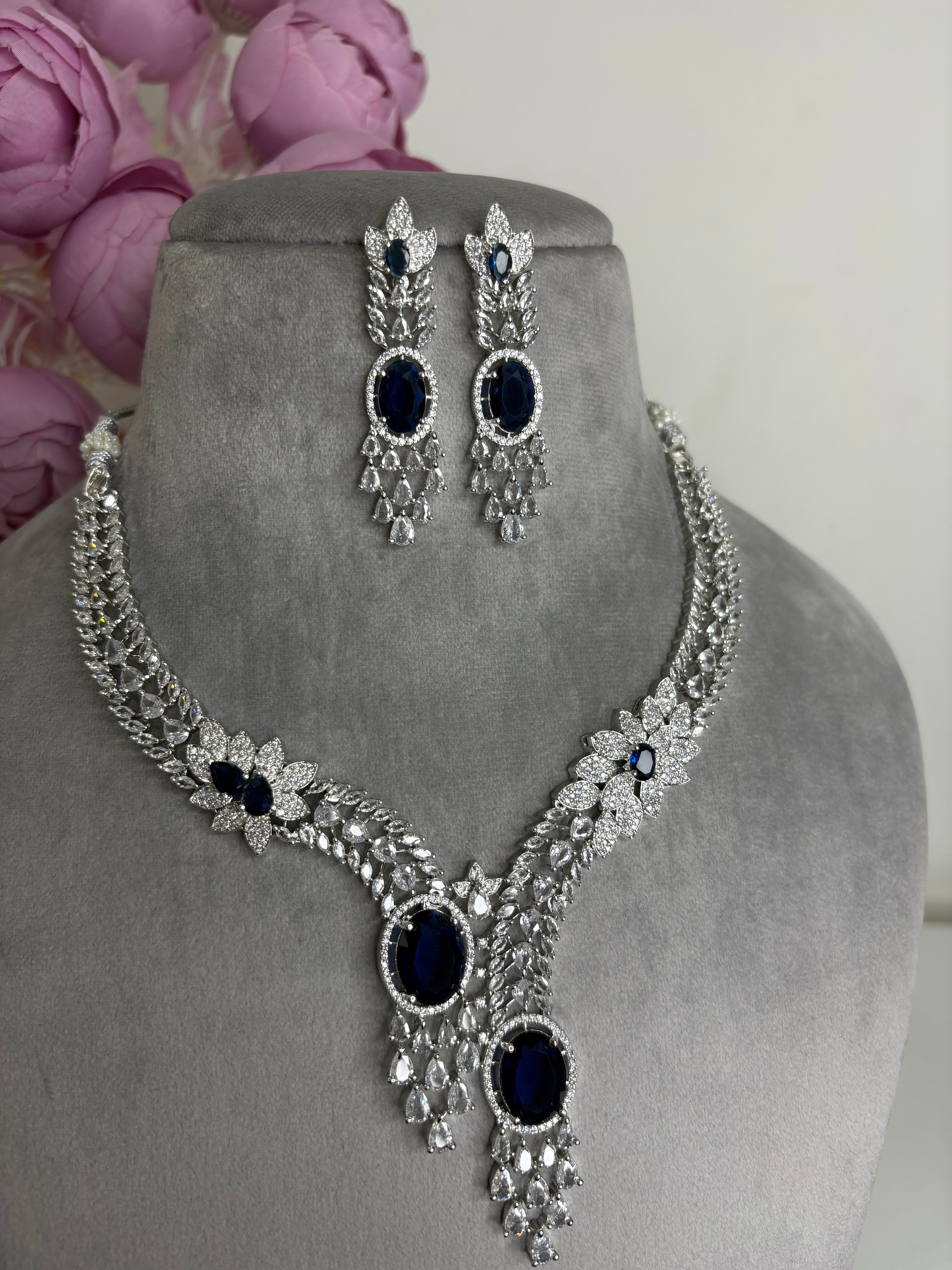 American Diamond Necklace Set- YJ110019