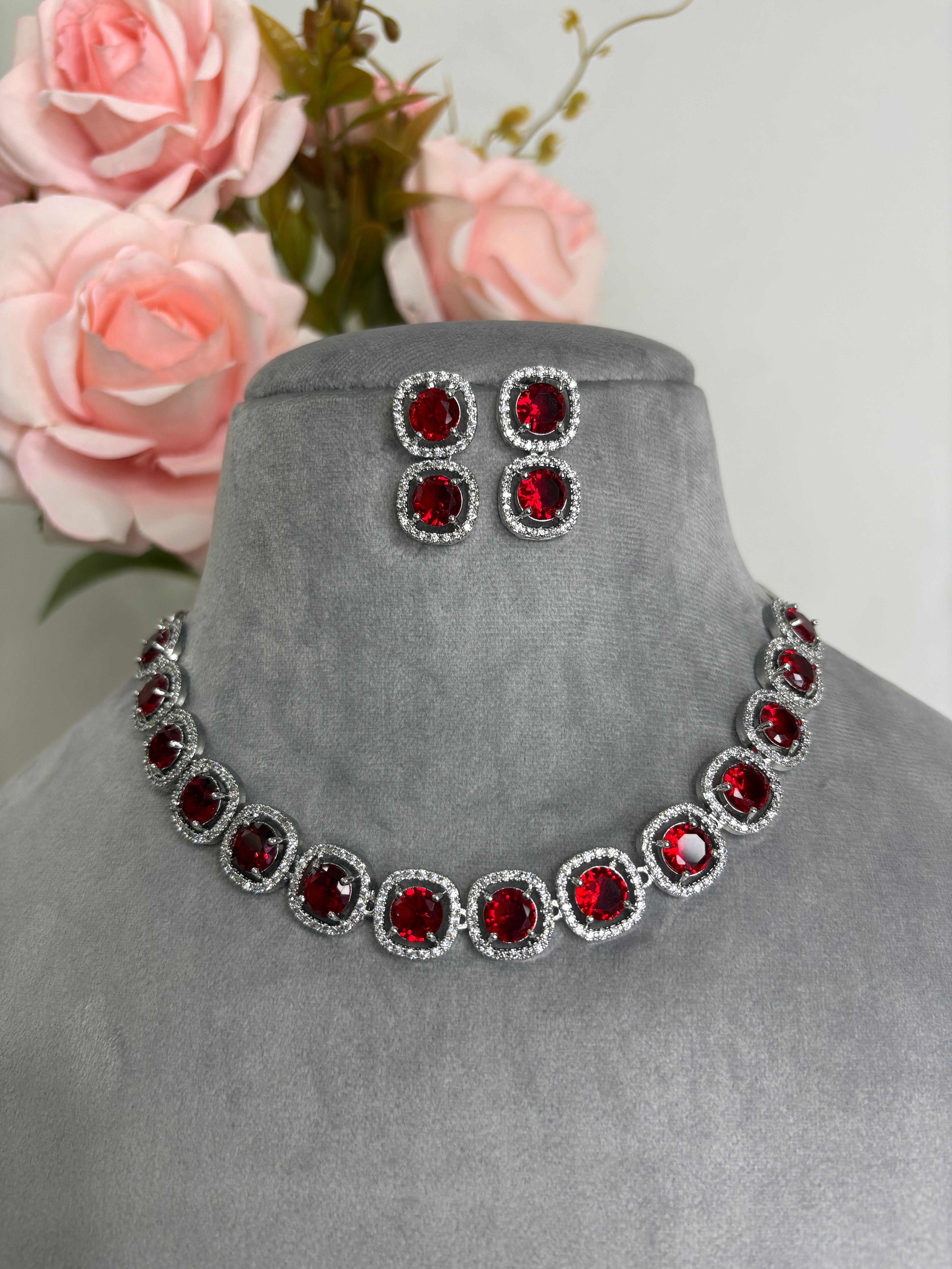 American Diamond Necklace Set- YJ110004