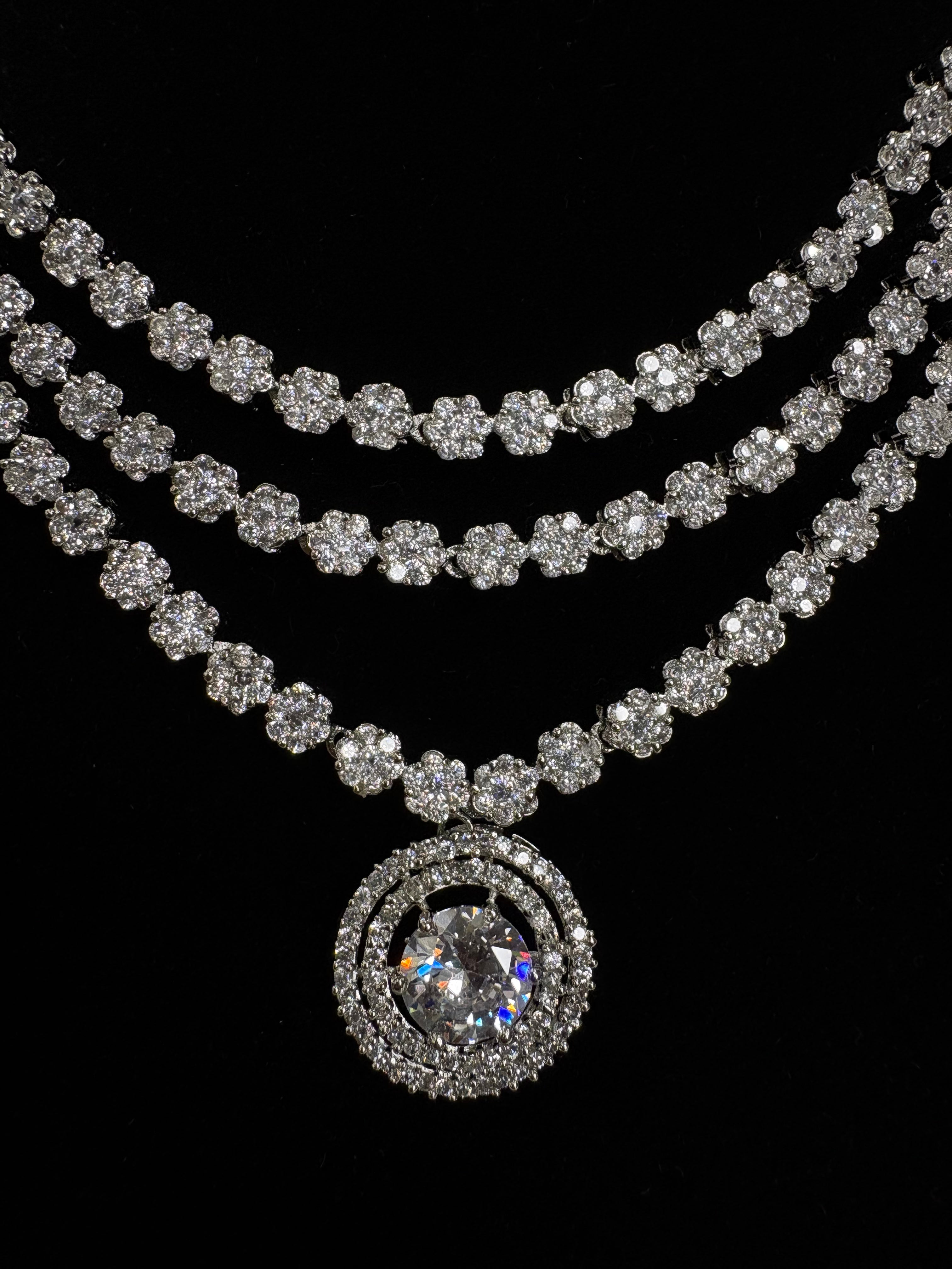 American Diamond Necklace Set- YJ110013
