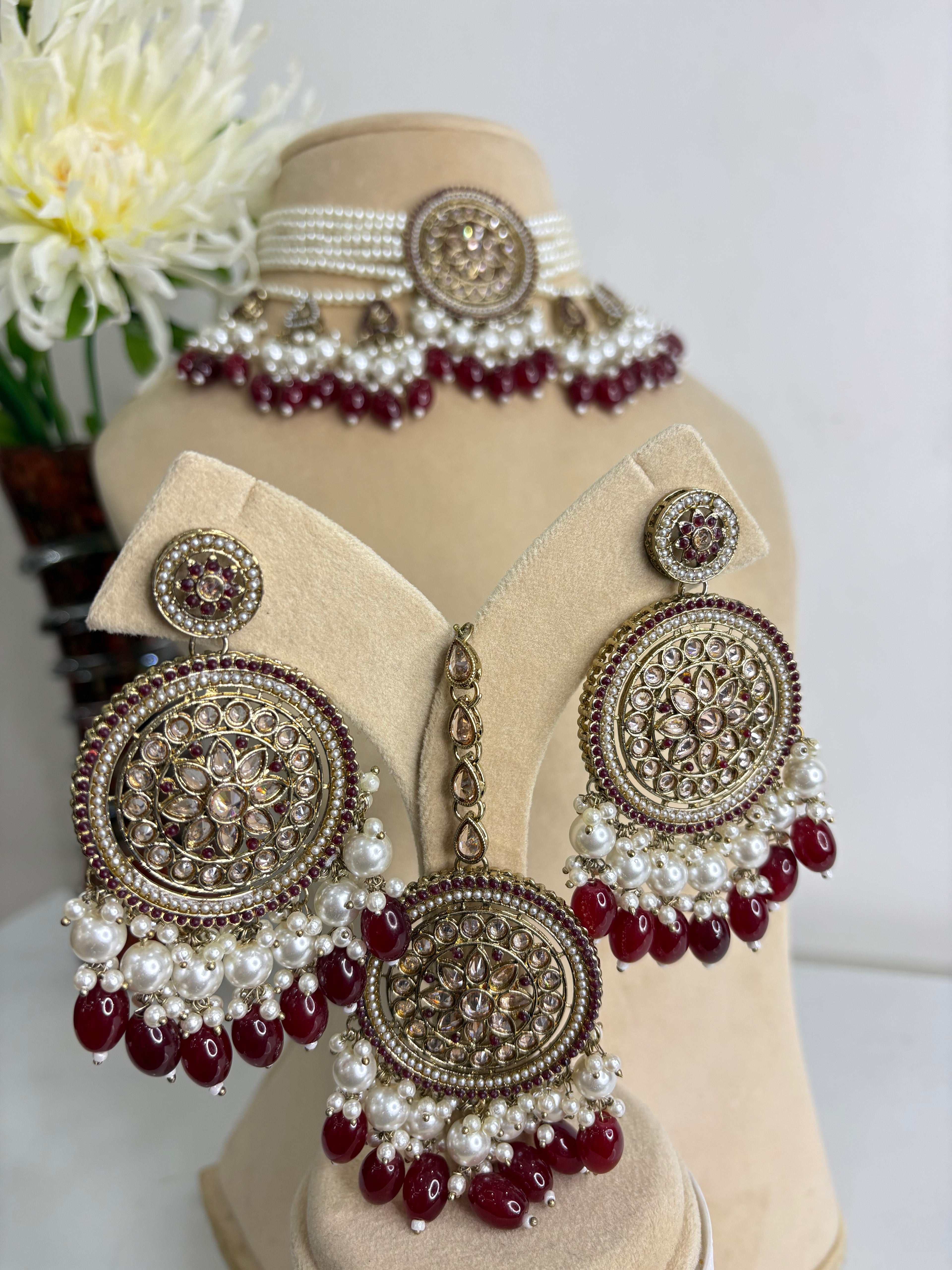 Reverse AD Pearl Choker Set- YJ610002