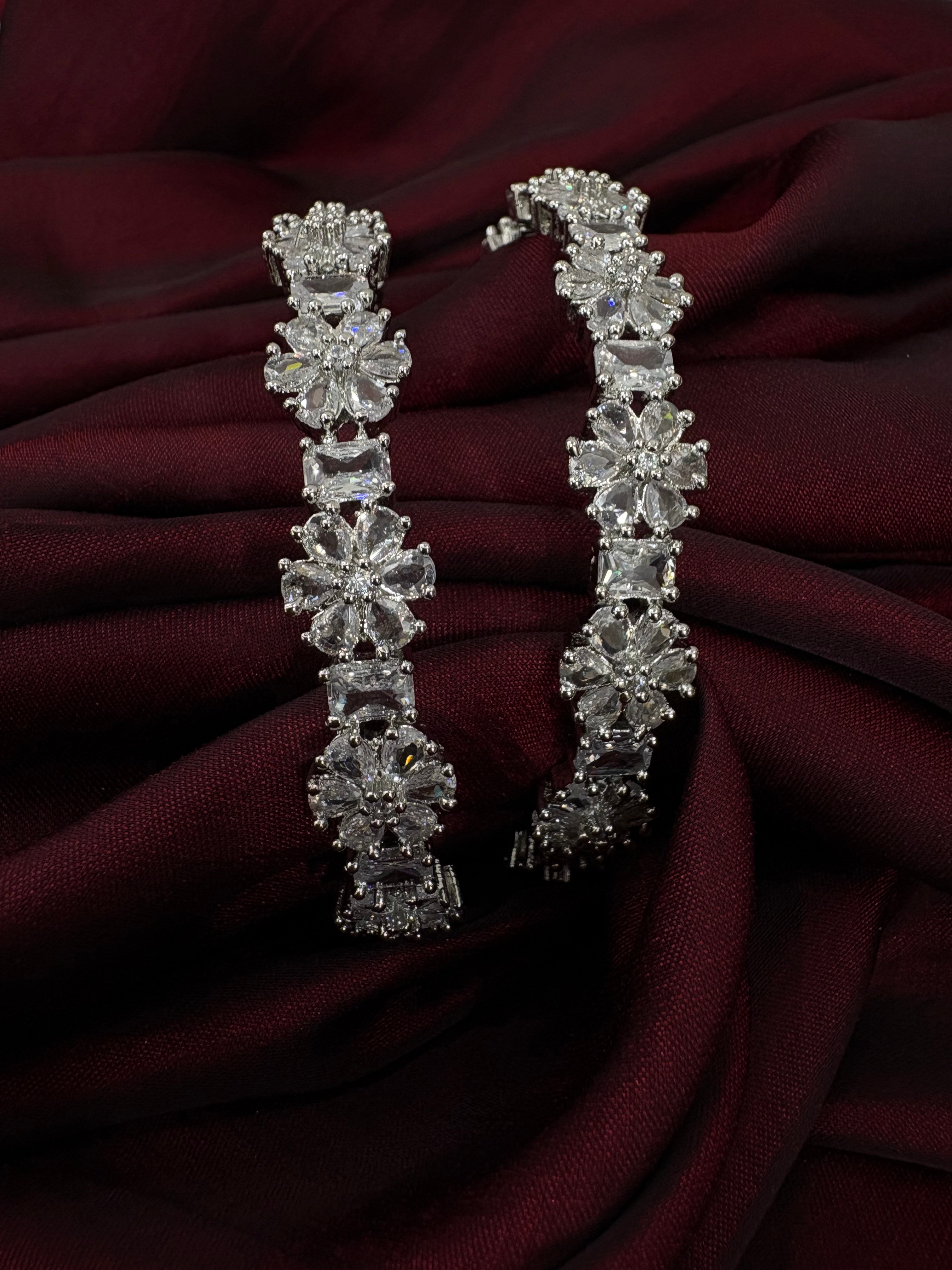 American Diamond Bangle Set- YJ140011