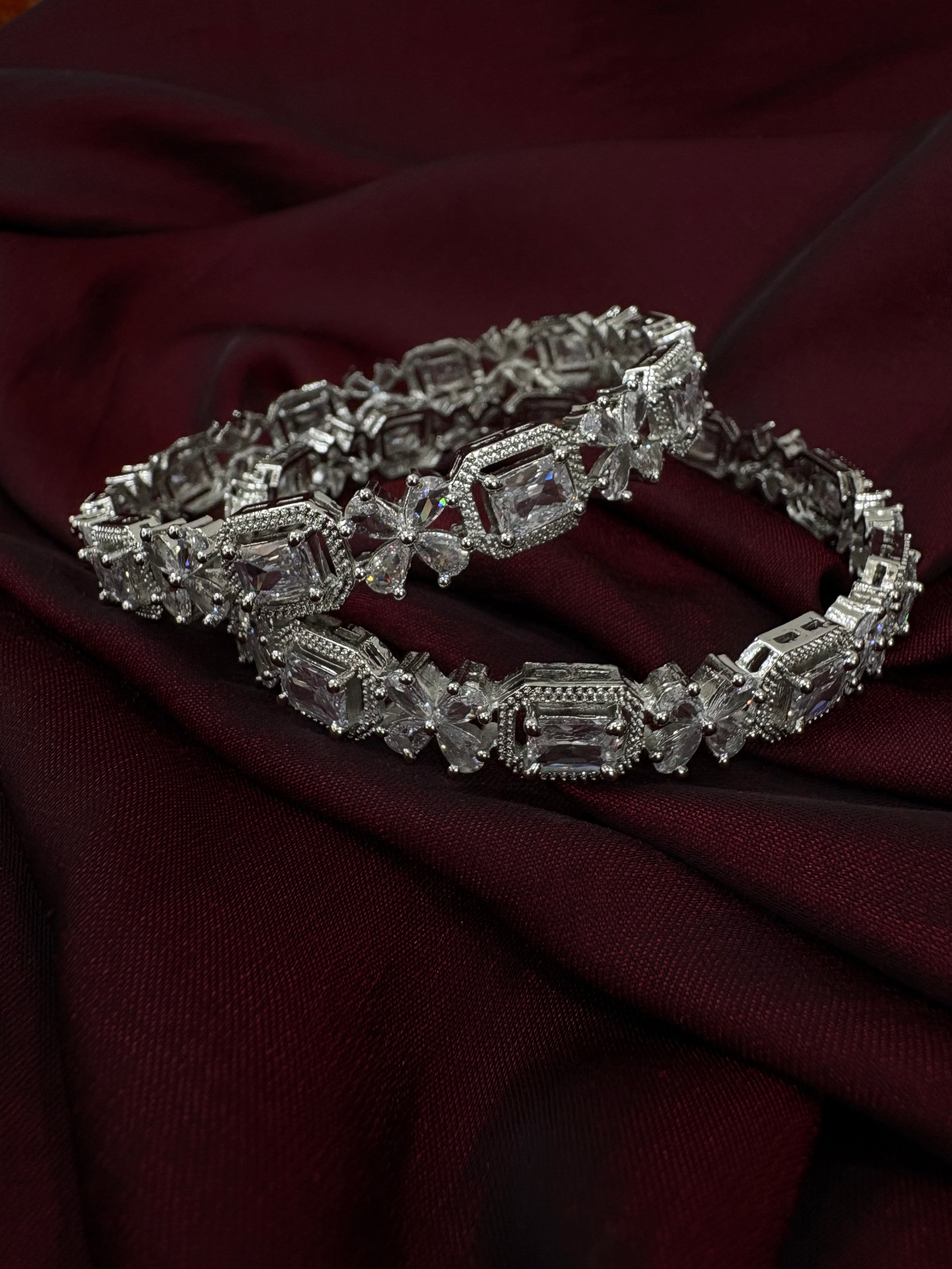 American Diamond Bangle Set- YJ140012