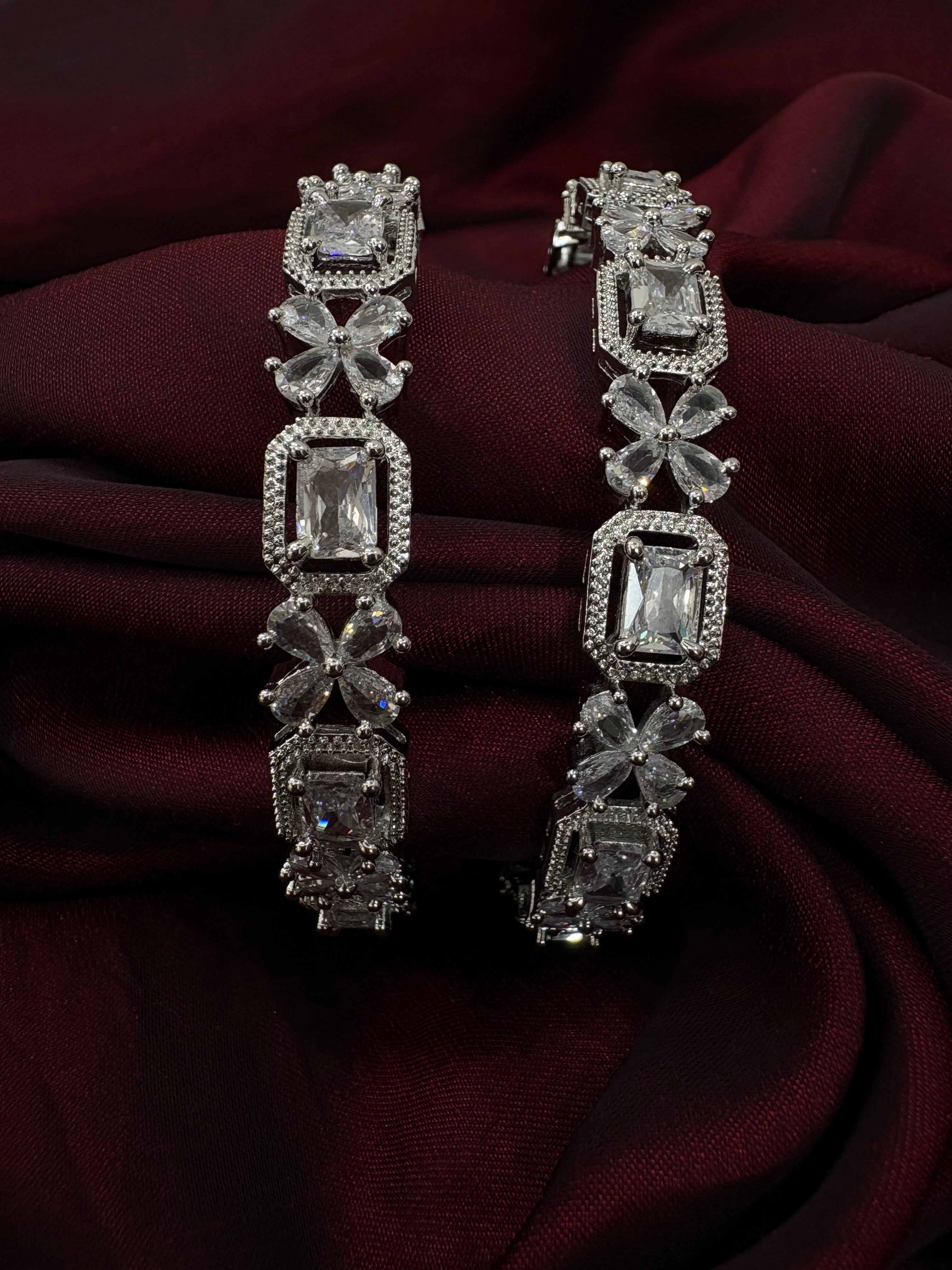 American Diamond Bangle Set- YJ140012