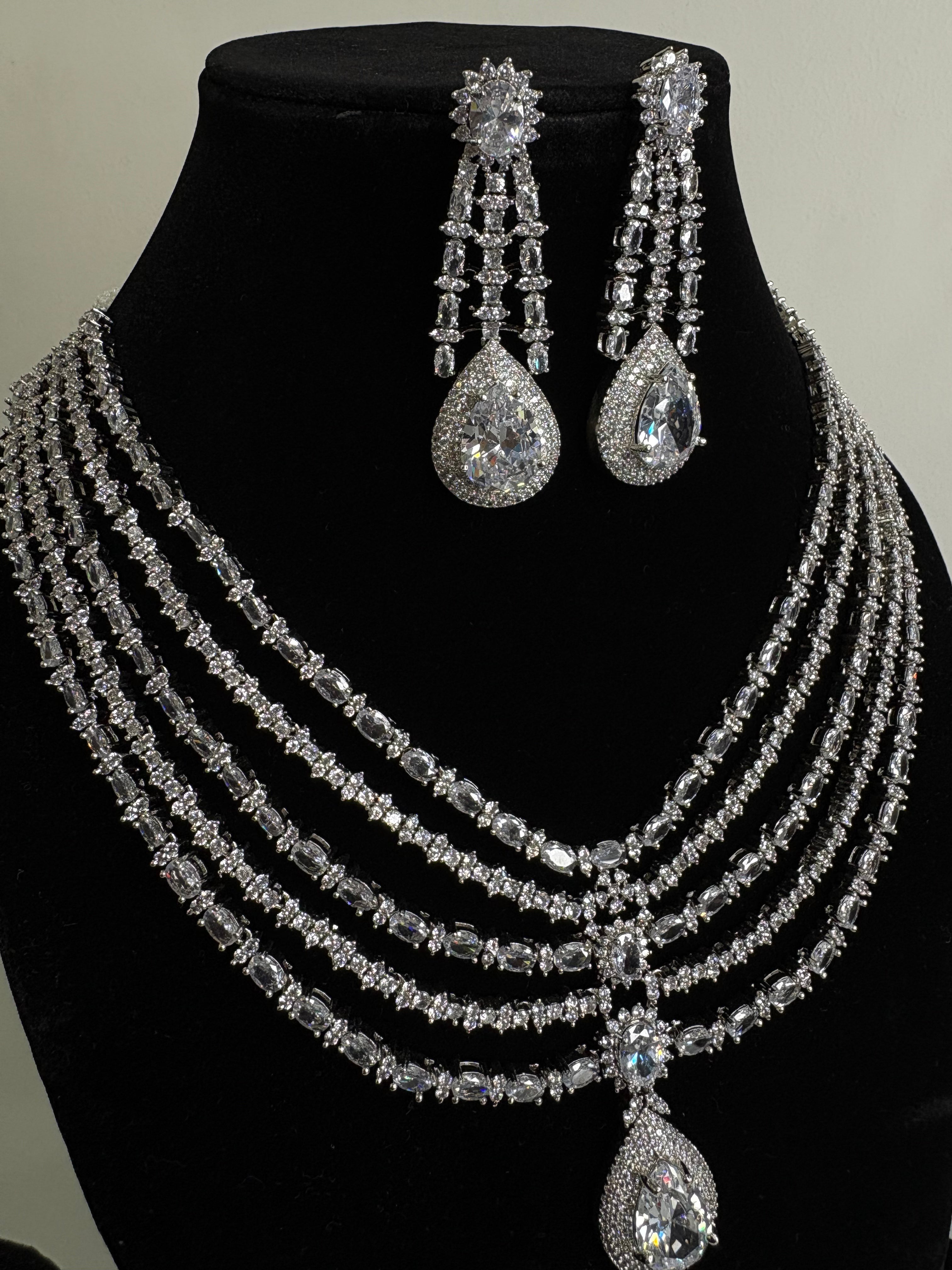 American Diamond Necklace Set- YJ110017