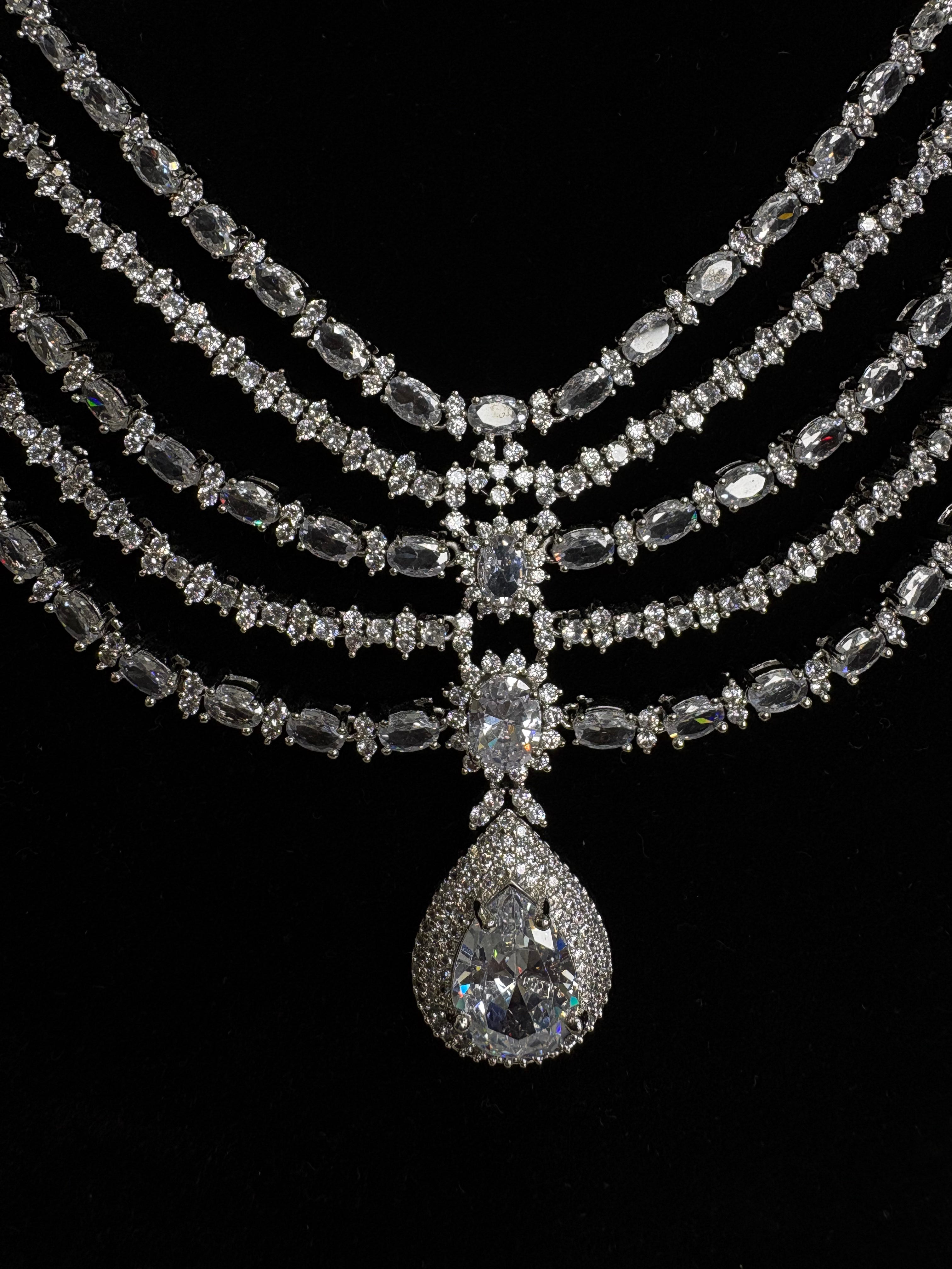 American Diamond Necklace Set- YJ110017