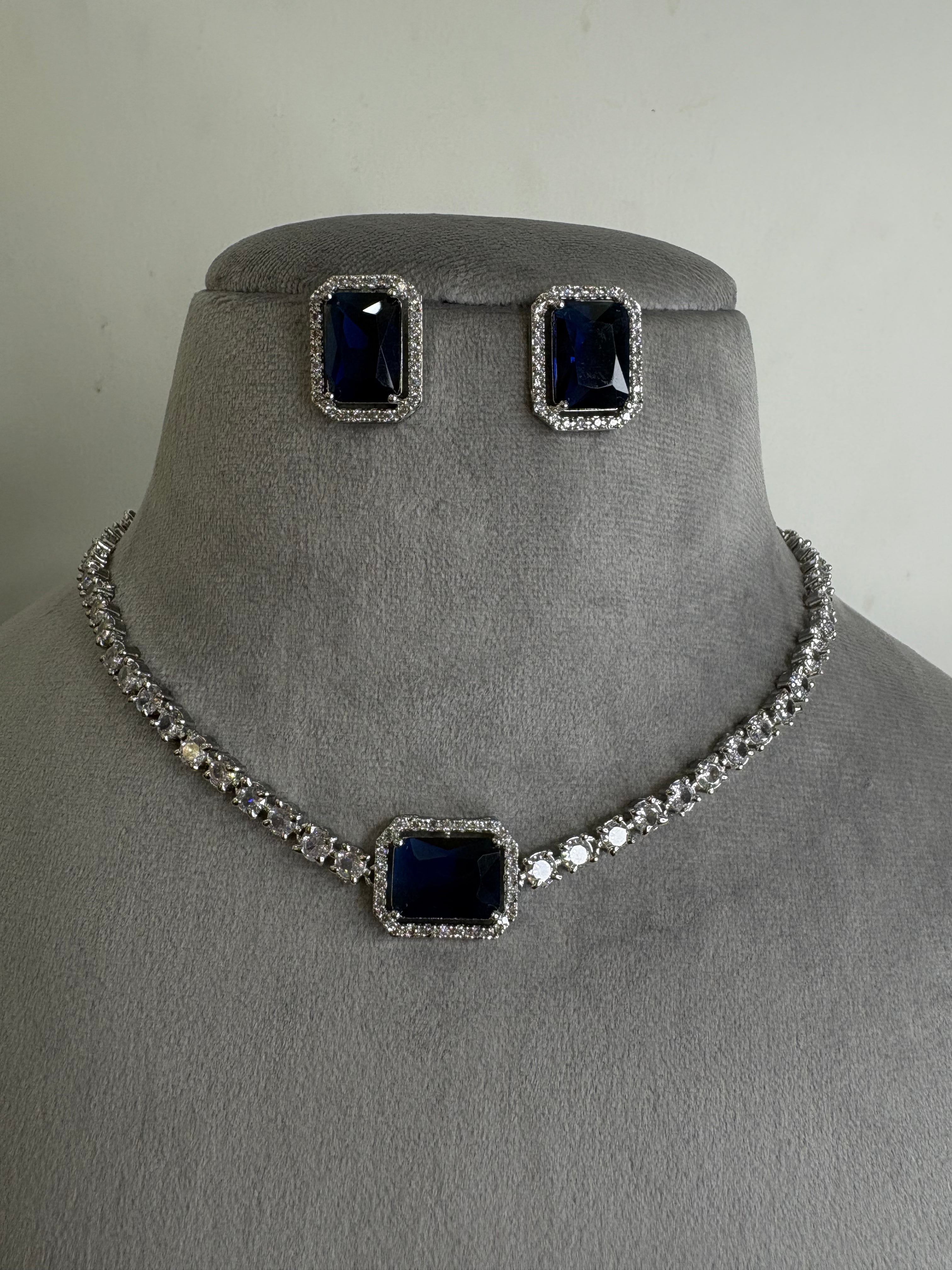 American Diamond Necklace Set- YJ110030