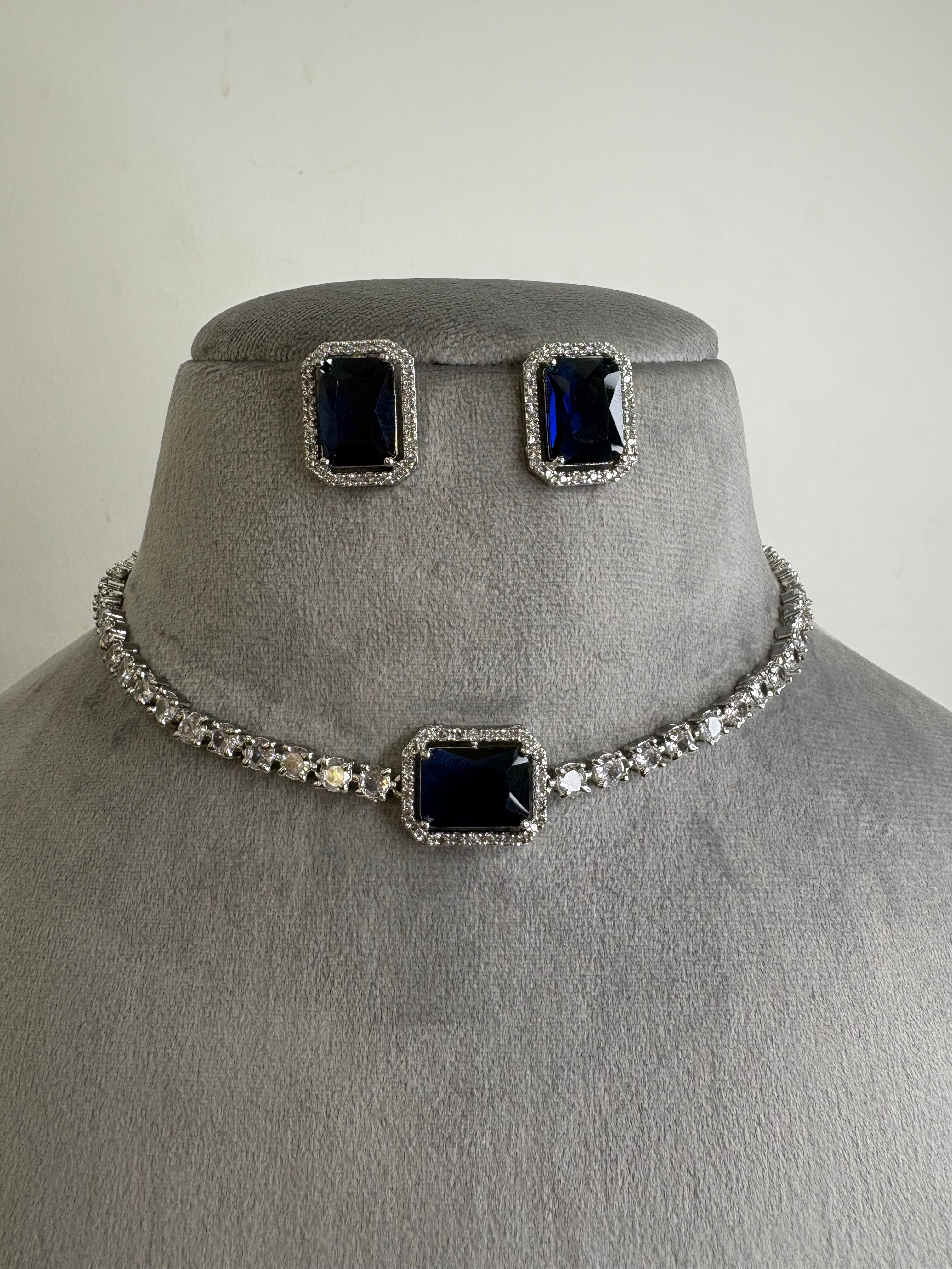 American Diamond Necklace Set- YJ110030