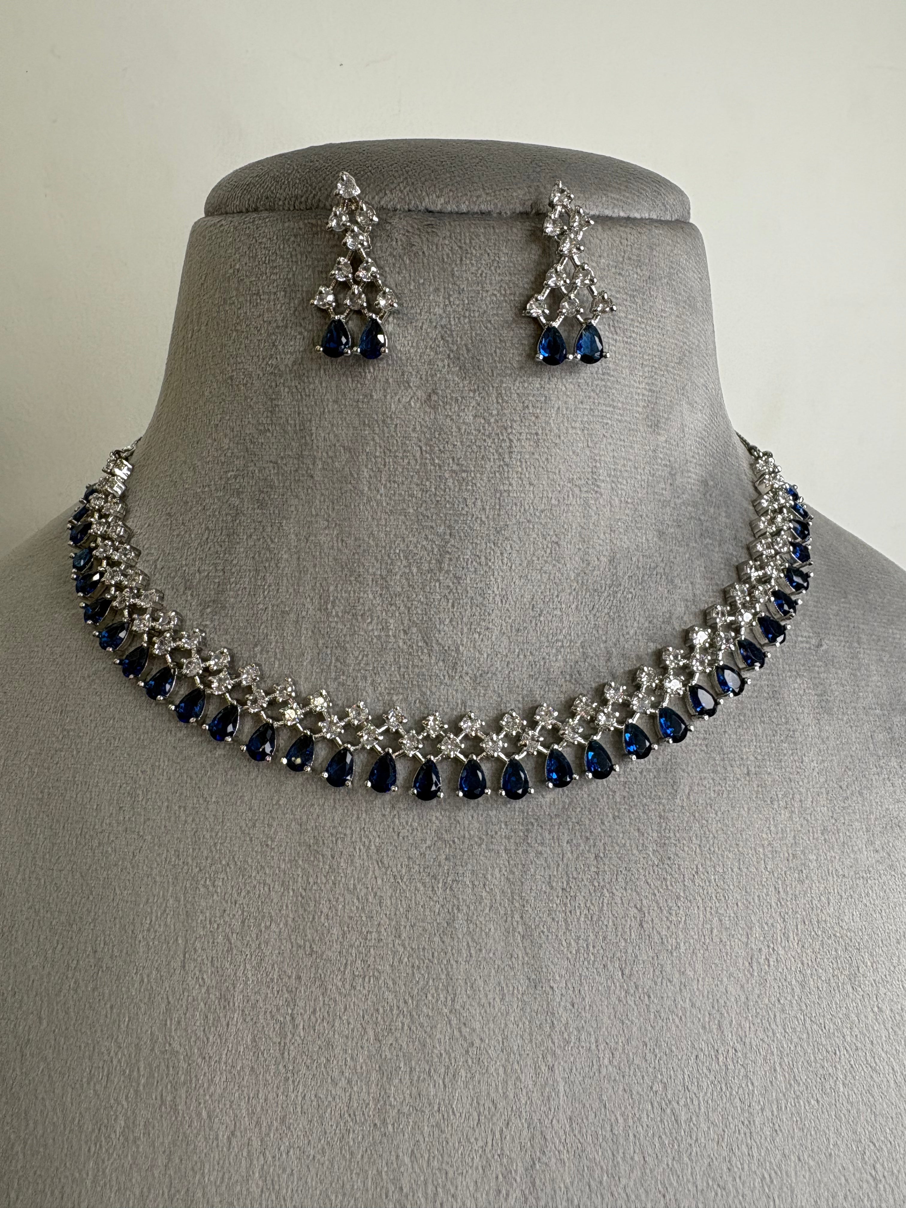 American Diamond Necklace Set- YJ110029