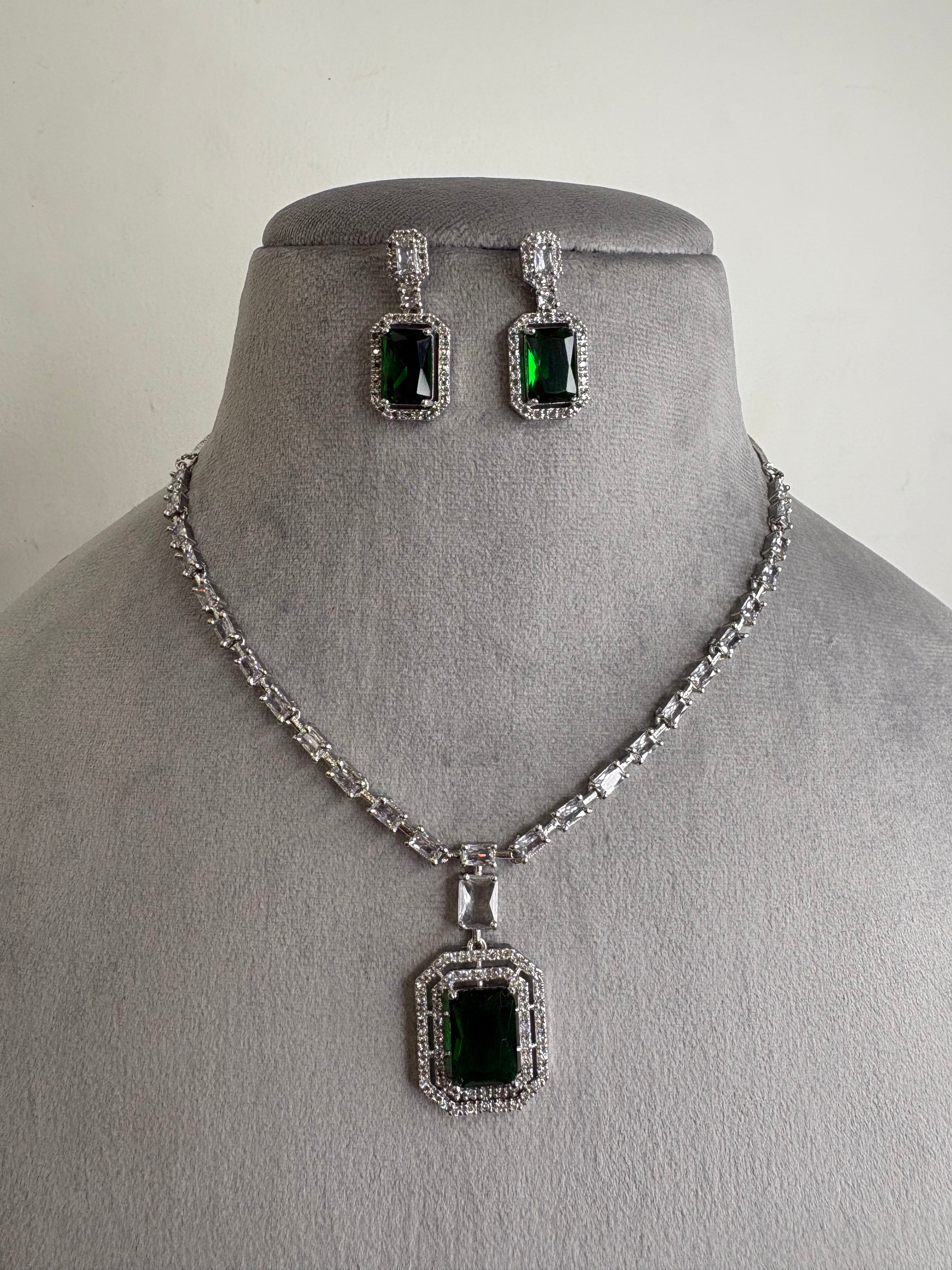 American Diamond Necklace Set- YJ110016