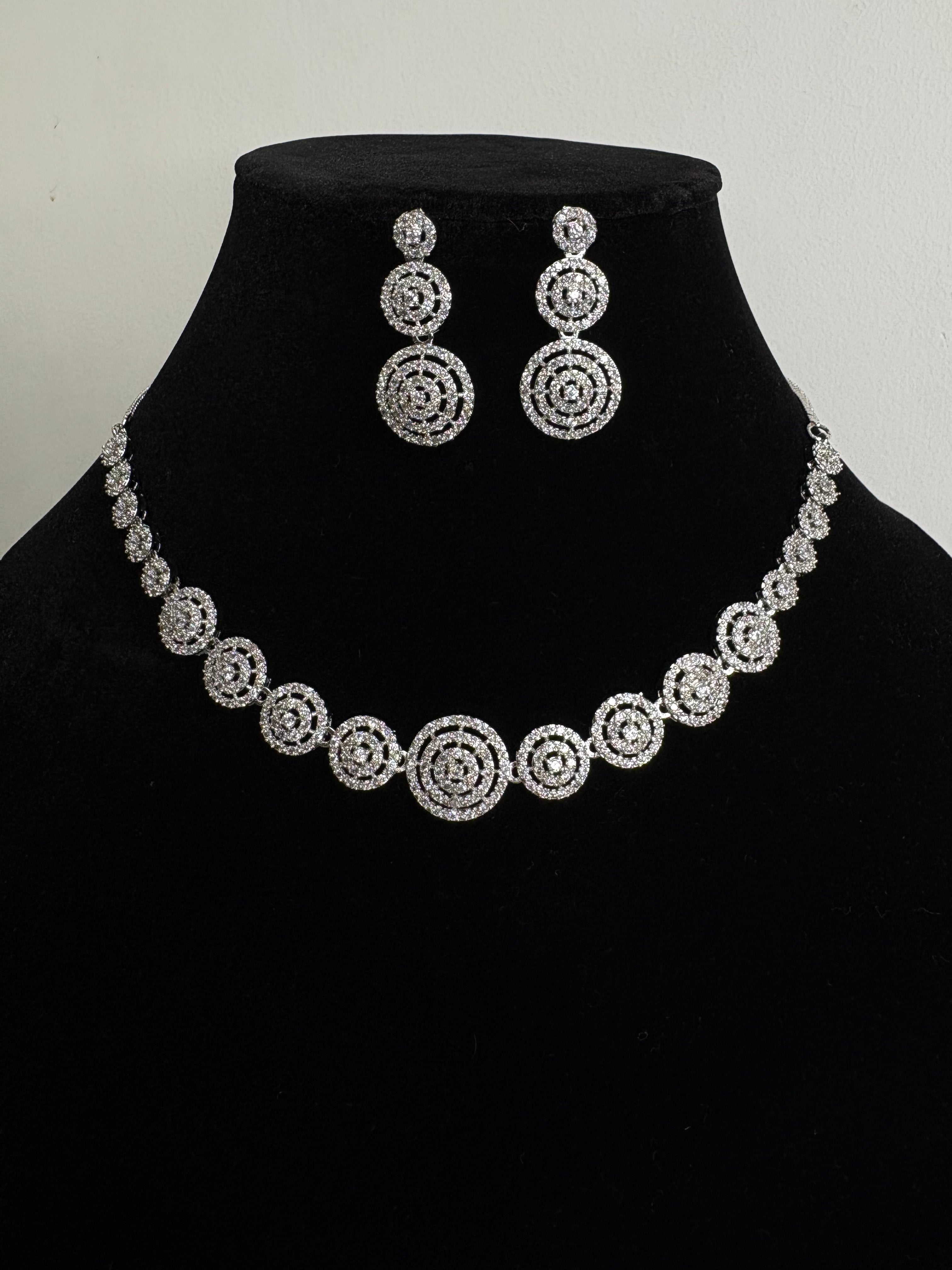 American Diamond Necklace Set- YJ110001