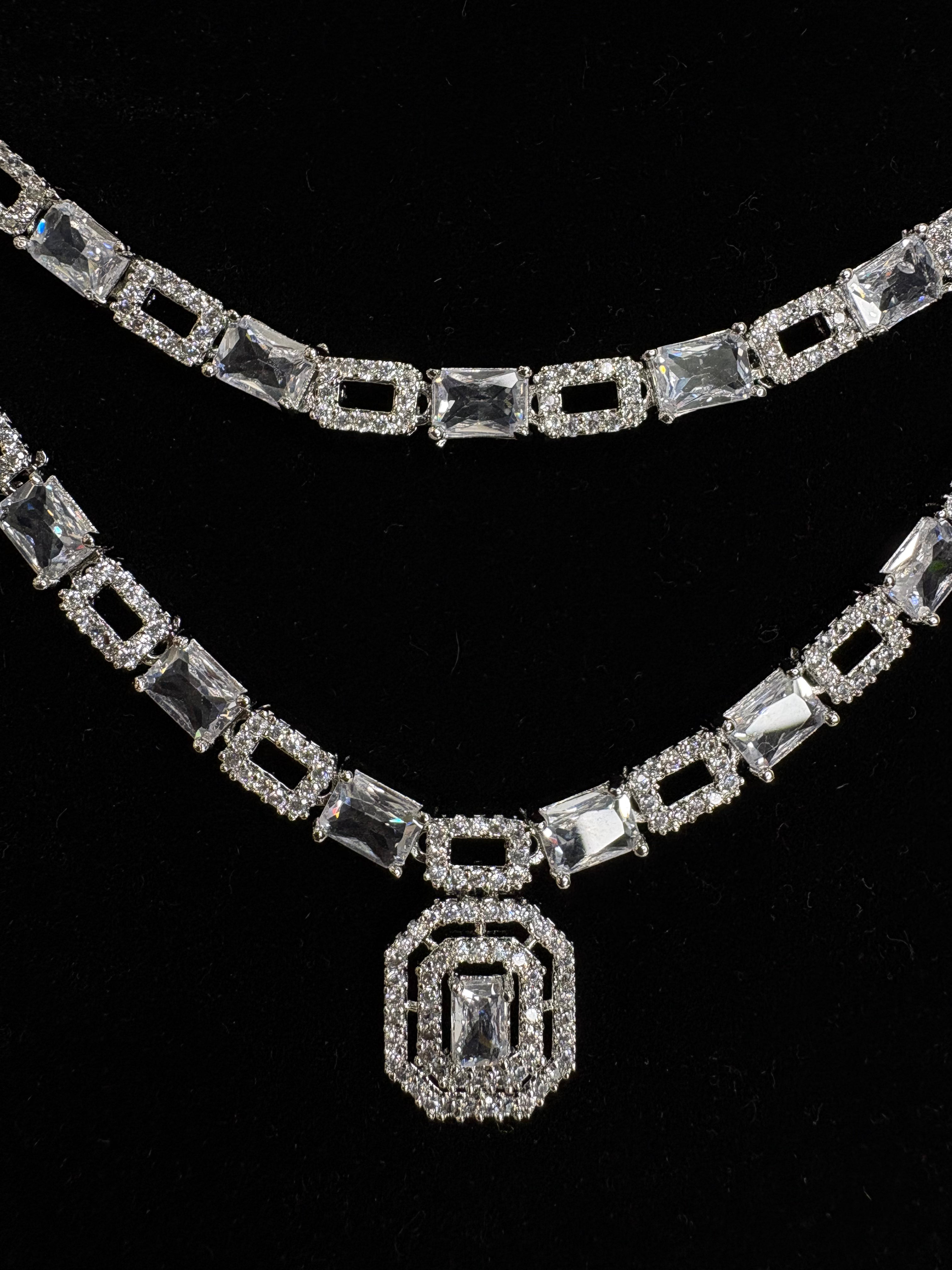 American Diamond Necklace Set- YJ110005
