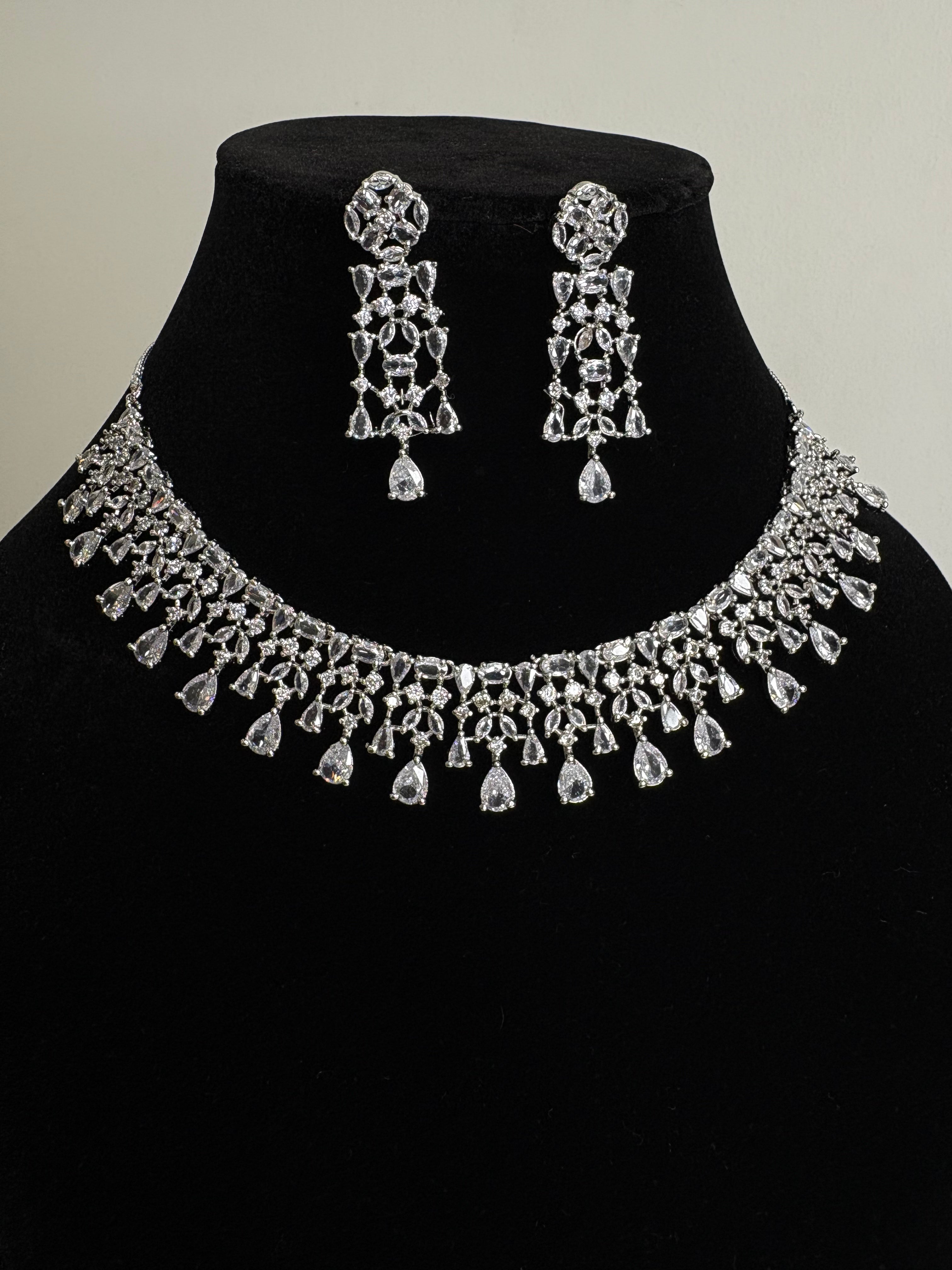 American Diamond Necklace Set- YJ110037